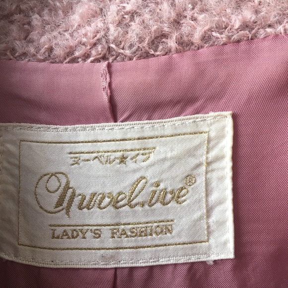 Barbie Pink tweed fuzzy nubbly boucle coat blazer vintage - Picture 4 of 7
